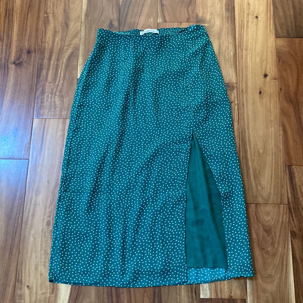 Abercrombie and Fitch green midi skirt with slit